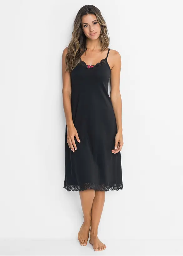 Camicia da notte corte con pizzo delicato, bonprix
