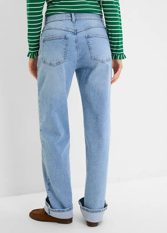 Jeans straight loose fit, vita alta, bonprix