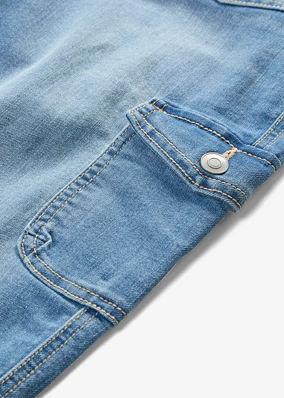 Jeans cargo elasticizzati, vita media, bonprix