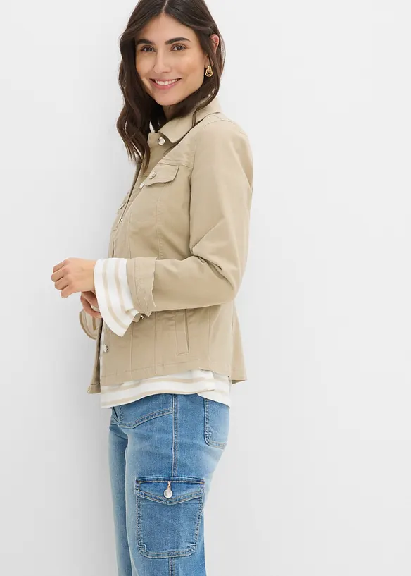 Jeans cargo elasticizzati, vita media, bonprix