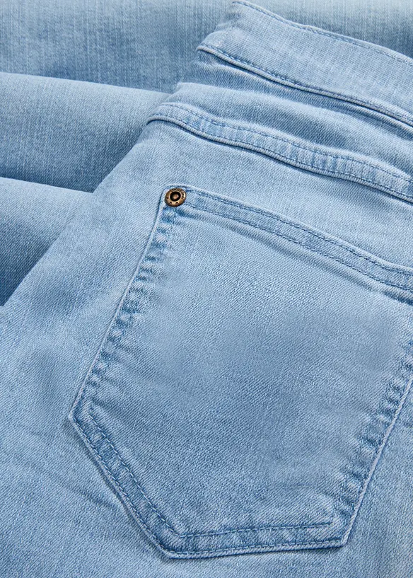 Jeans wide leg elasticizzati, vita media, bonprix
