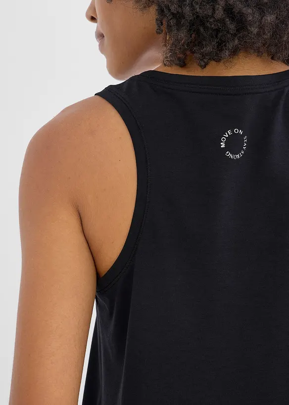 Top per sport con spalline olimpioniche, asciugatura rapida, bonprix