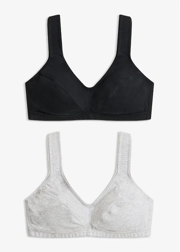 Reggiseno senza ferretto  con cotone biologico (pacco da 2), bonprix