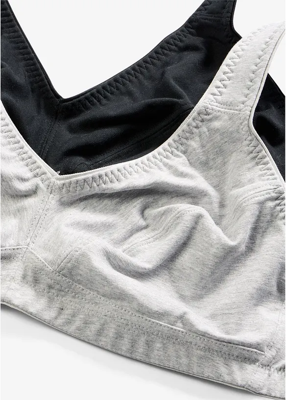Reggiseno senza ferretto  con cotone biologico (pacco da 2), bonprix