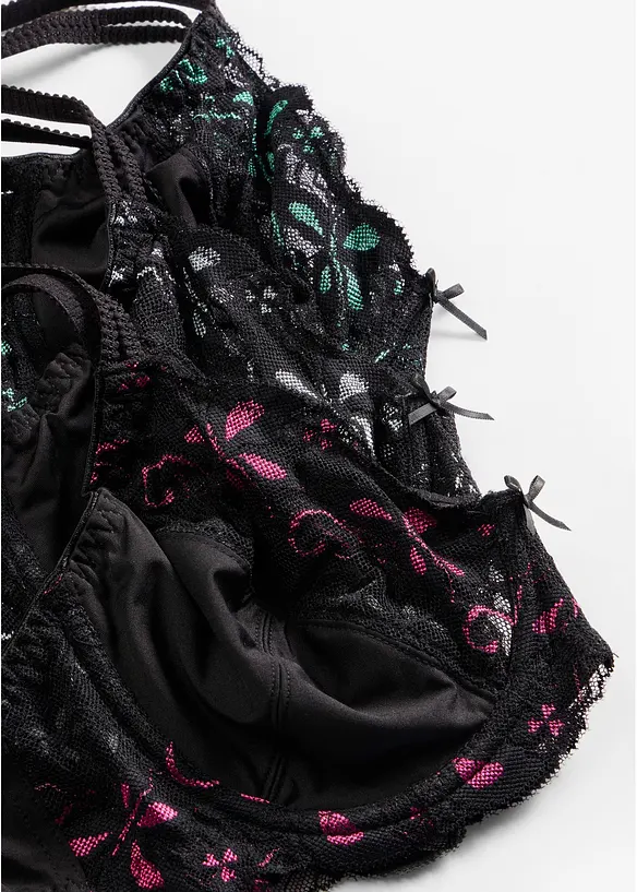 Reggiseno con ferretto e pizzo delicato (pacco da 3), bonprix