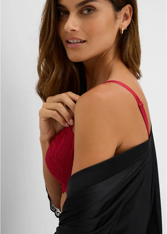 Reggiseno con coppe preformate e ricamo delicato (pacco da 2), bonprix