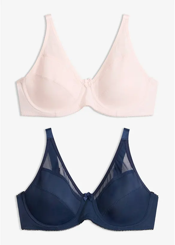 Reggiseno con ferretto e mesh (pacco da 2), bonprix