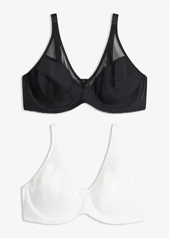 Reggiseno con ferretto e mesh (pacco da 2), bonprix