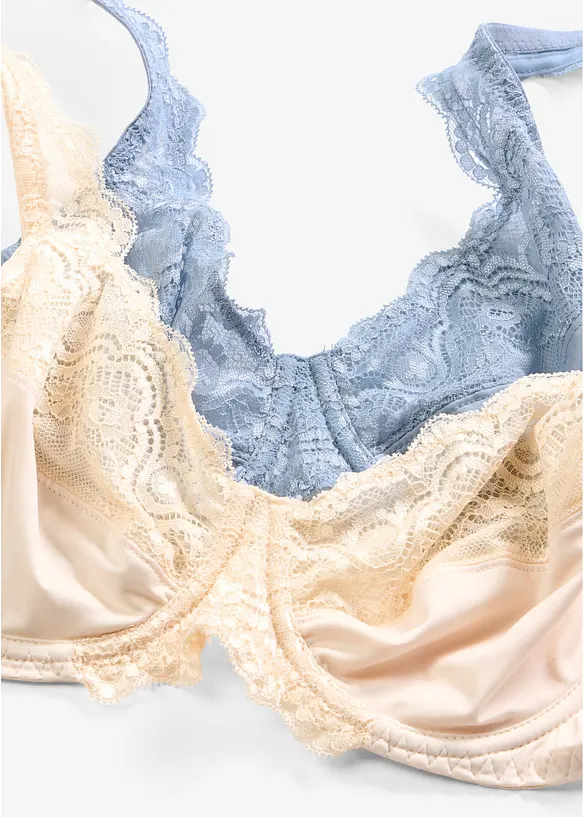 Reggiseno con ferretto e pizzo delicato (pacco da 2), bonprix