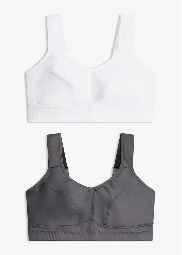 Reggiseno sportivo con sostegno medio (pacco da 2), bonprix