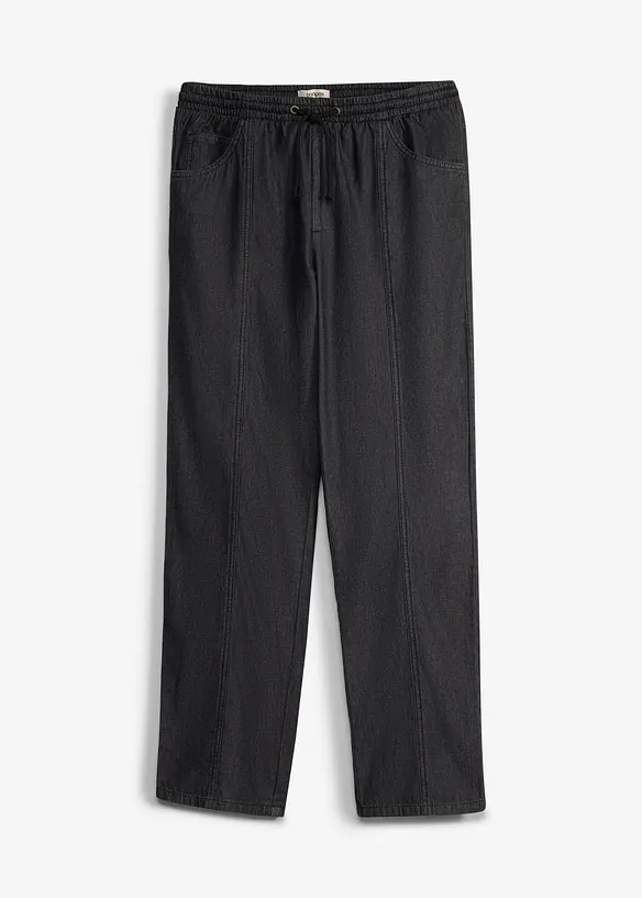 Pantaloni leggeri con elastico in vita loose fit, straight, bonprix