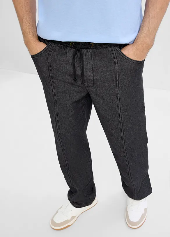 Pantaloni leggeri con elastico in vita loose fit, straight, bonprix