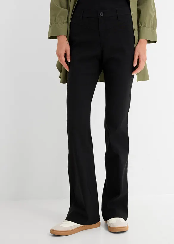 Pantaloni elasticizzati in bengalina, bootcut, bonprix