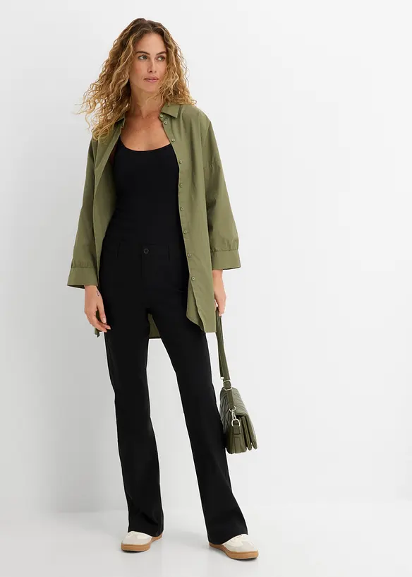 Pantaloni elasticizzati in bengalina, bootcut, bonprix