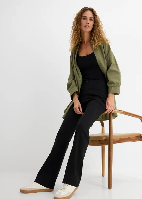 Pantaloni elasticizzati in bengalina, bootcut, bonprix