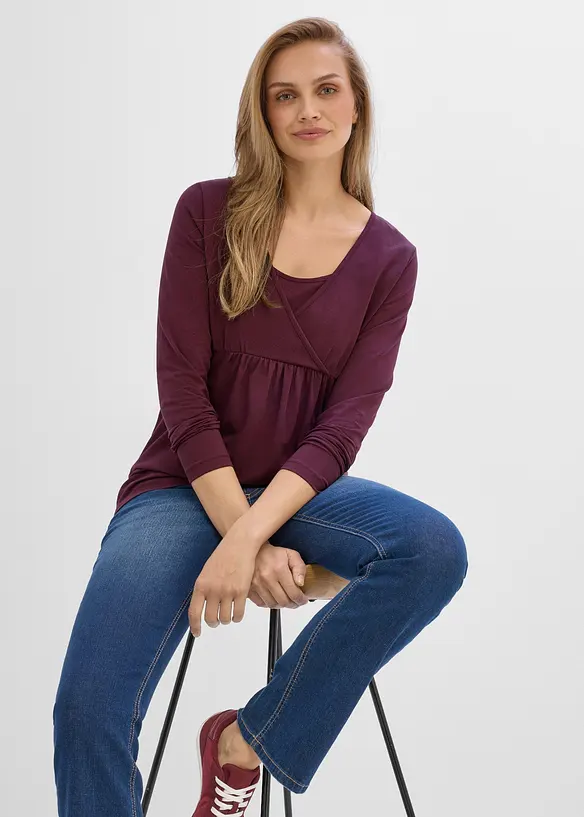 Maglia pr&eacute;maman / da allattamento 2 in 1 in cotone biologico, bonprix