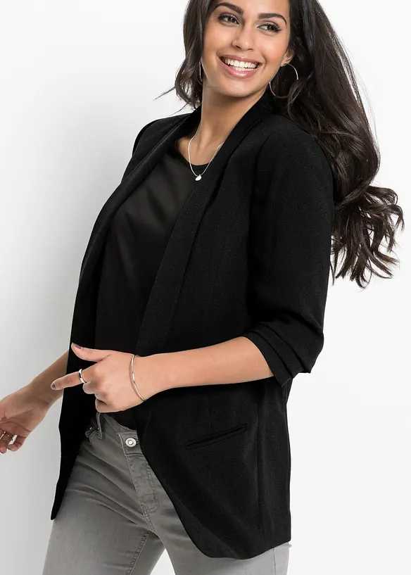 Blazer lungo con maniche drappeggiate, bonprix
