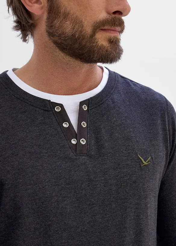Maglia 2 in 1 a maniche lunghe (pacco da 2), bonprix