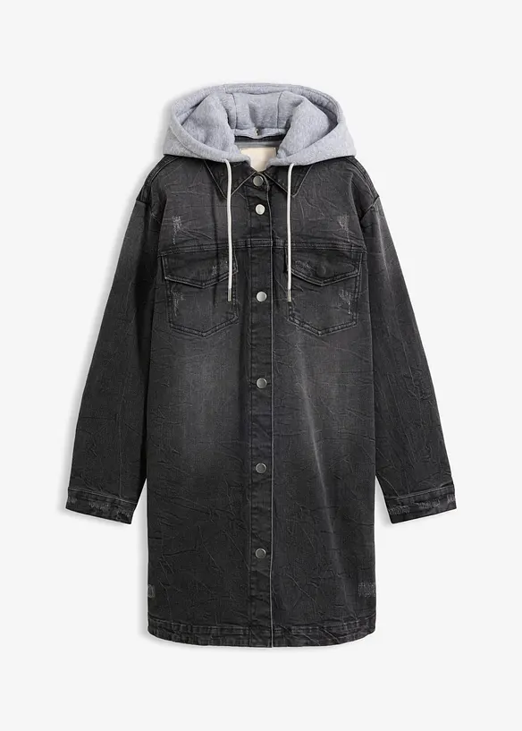 Giacca di jeans con cappuccio, bonprix