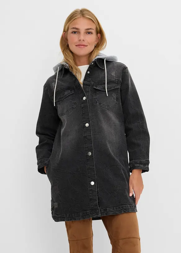 Giacca di jeans con cappuccio, bonprix