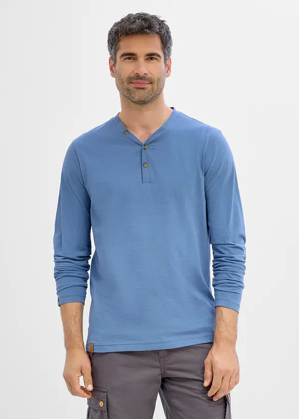 Maglia serafino a maniche lunghe in puro cotone biologico (pacco da 2), bonprix