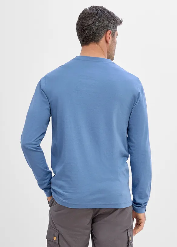 Maglia serafino a maniche lunghe in puro cotone biologico (pacco da 2), bonprix
