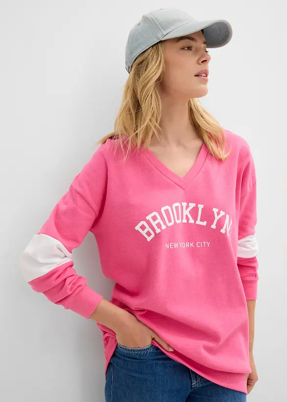 Felpa oversize in misto cotone, bonprix