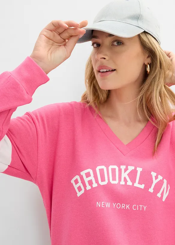 Felpa oversize in misto cotone, bonprix