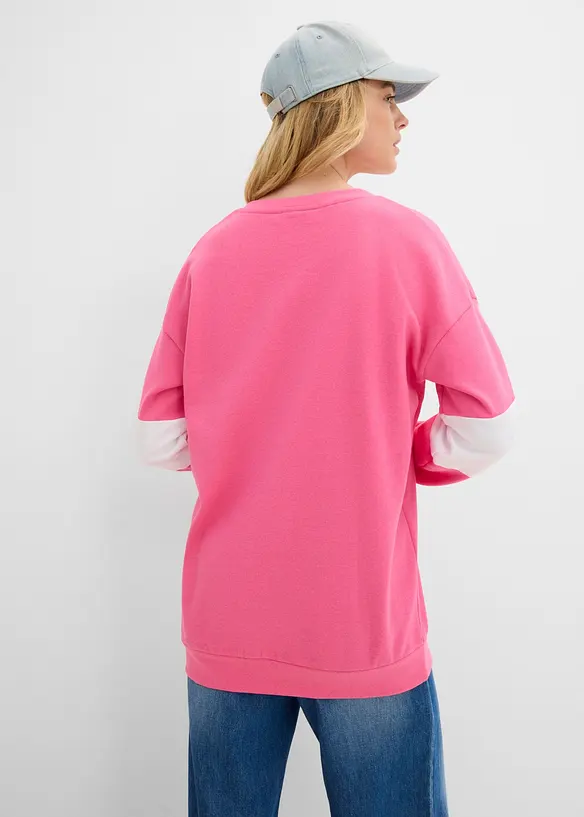Felpa oversize in misto cotone, bonprix