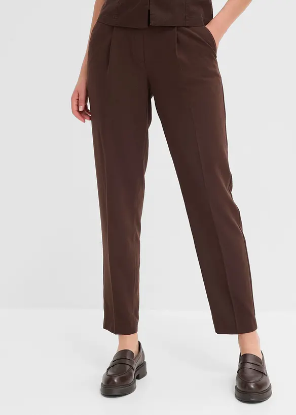 Pantaloni con elastico in vita e piega stirata, bonprix