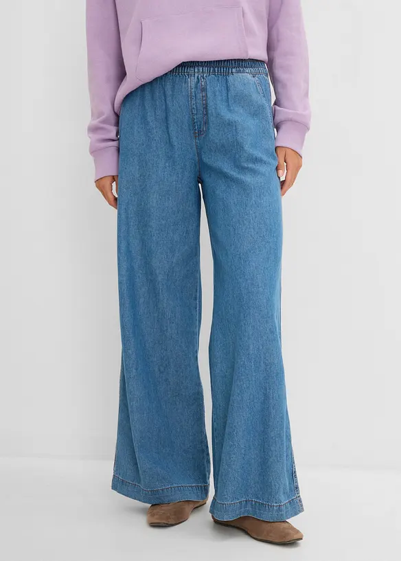 Jeans wide leg, vita alta, bonprix