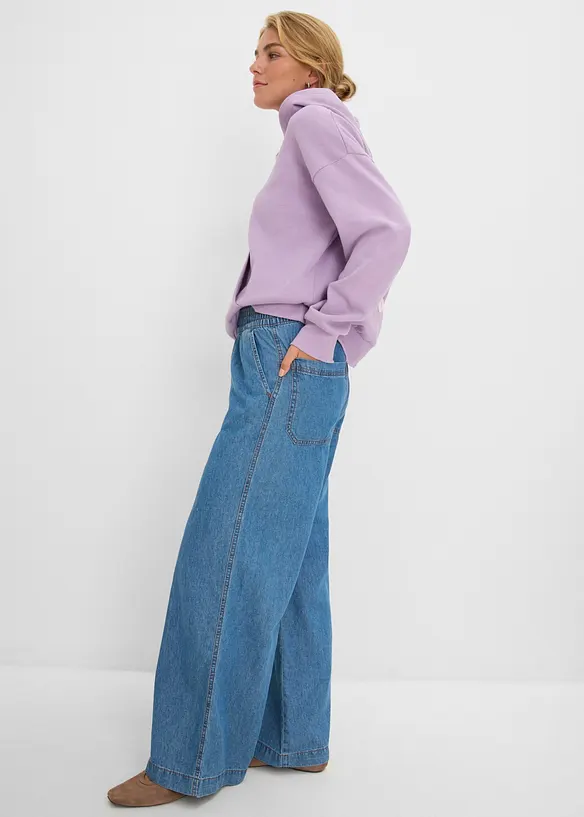 Jeans wide leg, vita alta, bonprix