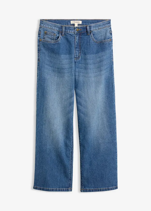 Jeans wide leg, vita media, bonprix