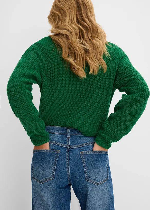 Jeans wide leg, vita media, bonprix