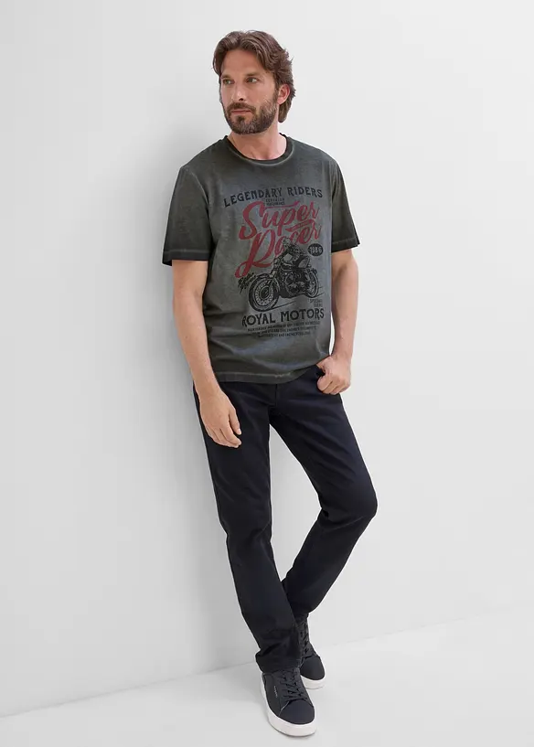 T-shirt in cotone biologico con effetto lavato, bonprix