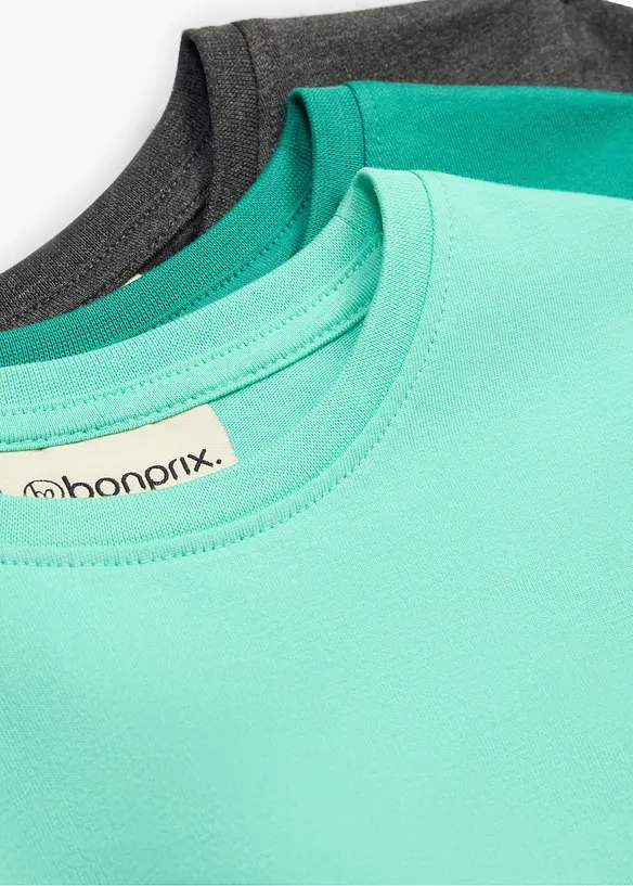 Maglia a maniche lunghe con cotone biologico (pacco da 3), bonprix