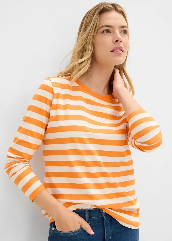 Maglia a righe in puro cotone biologico, bonprix