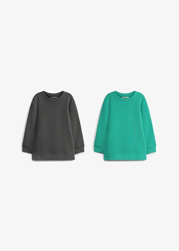 Felpa in misto cotone morbido (pacco da 2), bonprix