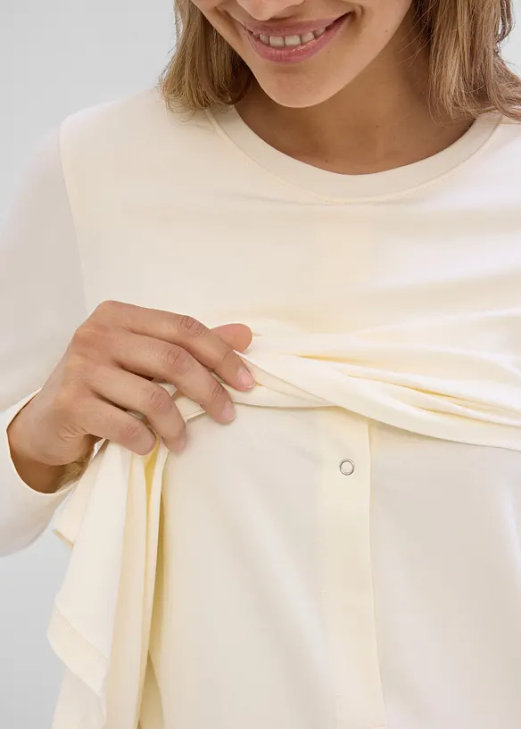 Maglia pr&eacute;maman / da allattamento in cotone biologico (pacco da 2), bonprix