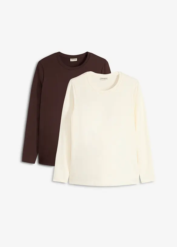 Maglia pr&eacute;maman / da allattamento in cotone biologico (pacco da 2), bonprix