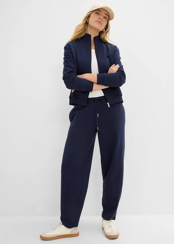 Felpa con zip in puro cotone biologico, bonprix