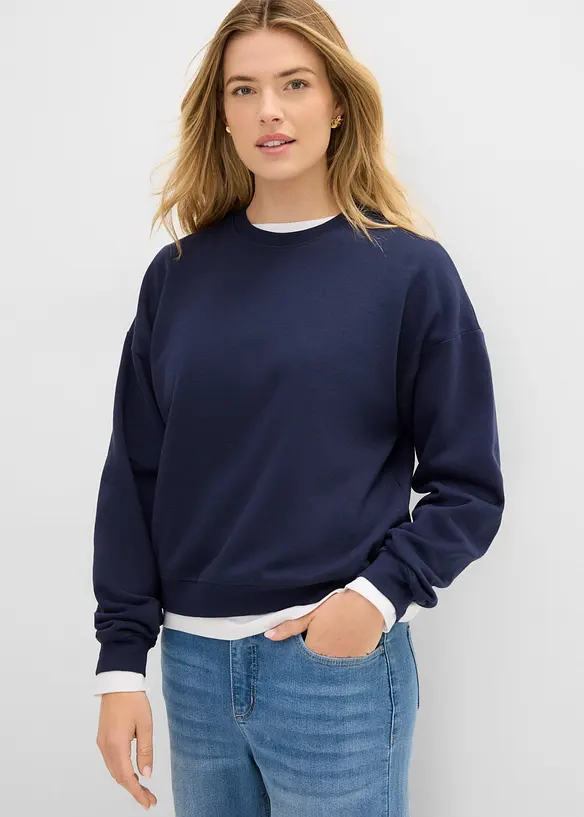 Felpa oversize corta in puro cotone biologico, bonprix
