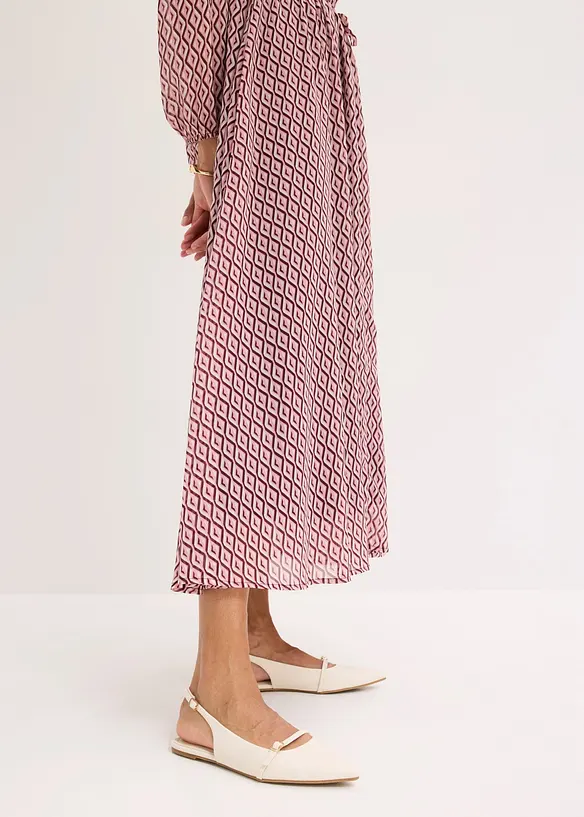 Abito di chiffon con rifiniture a contrasto, bonprix