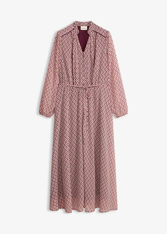 Abito di chiffon con rifiniture a contrasto, bonprix