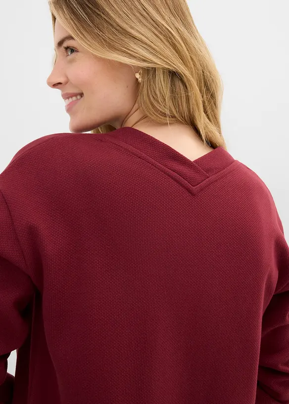 Cardigan lungo in morbida felpa di misto cotone, bonprix