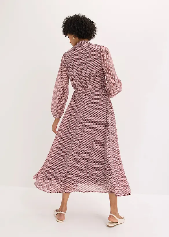 Abito di chiffon con rifiniture a contrasto, bonprix
