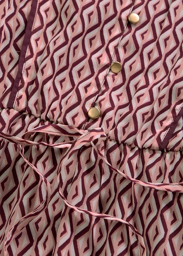 Abito di chiffon con rifiniture a contrasto, bonprix