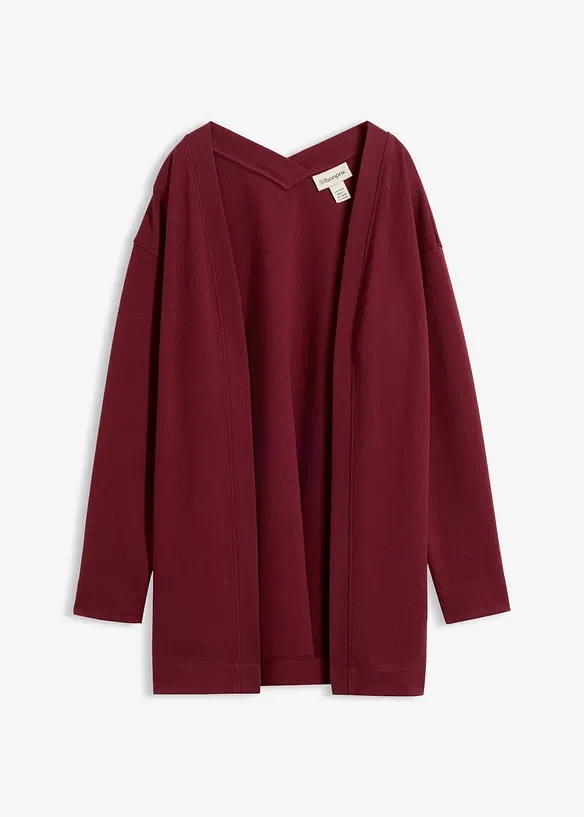 Cardigan lungo in morbida felpa di misto cotone, bonprix