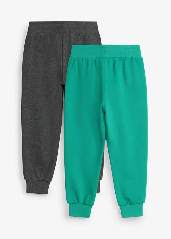 Pantaloni da jogging in misto cotone morbido (pacco da 2), bonprix