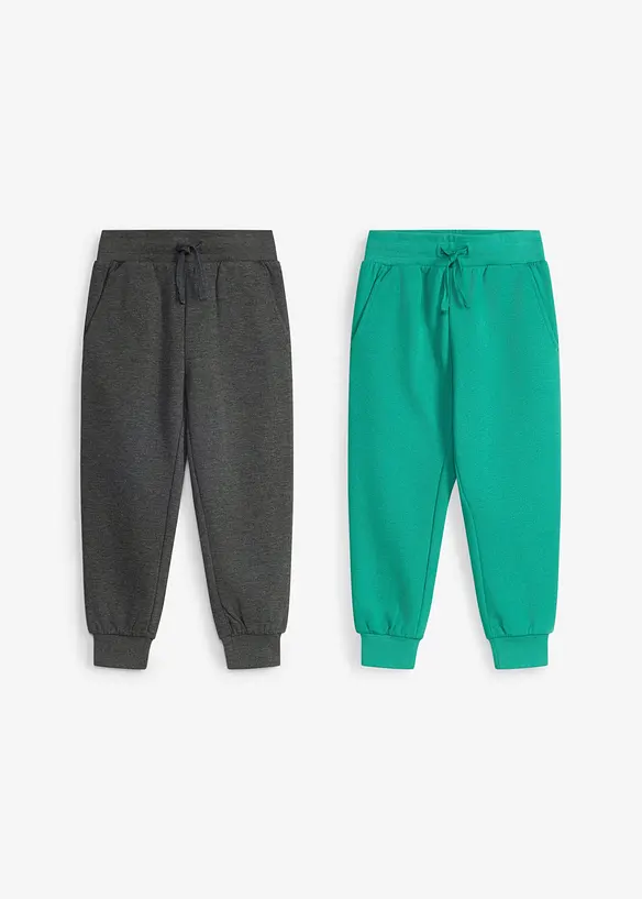 Pantaloni da jogging in misto cotone morbido (pacco da 2), bonprix
